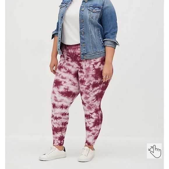 TORRID Platinum legging fleece lined tie dye dyed purple NEW NWT 4 4x 26 white - Picture 3 of 8